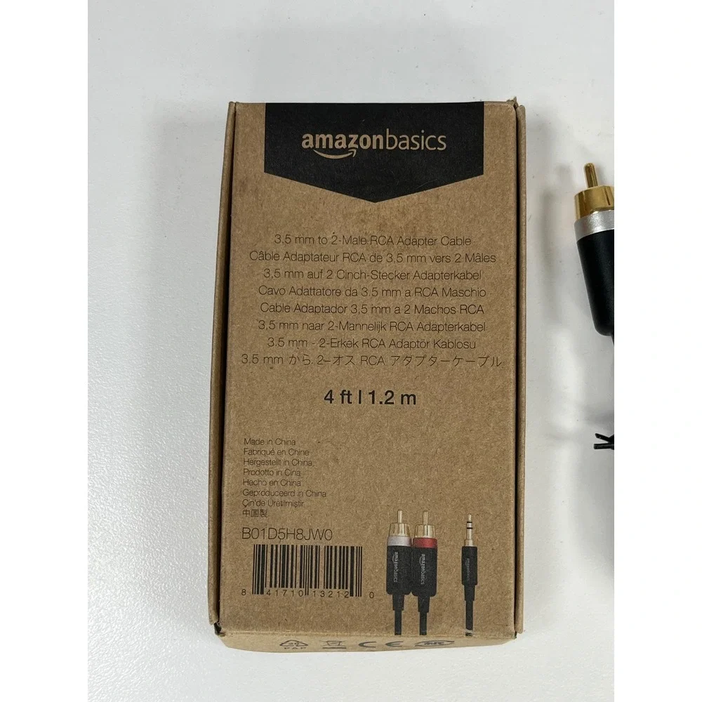 AmazonBasics 3.5mm to 2-Male RCA Adapter Cable 4ft Black B01D5H8JW0